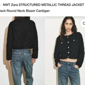 Zara Black Metallic Blazer